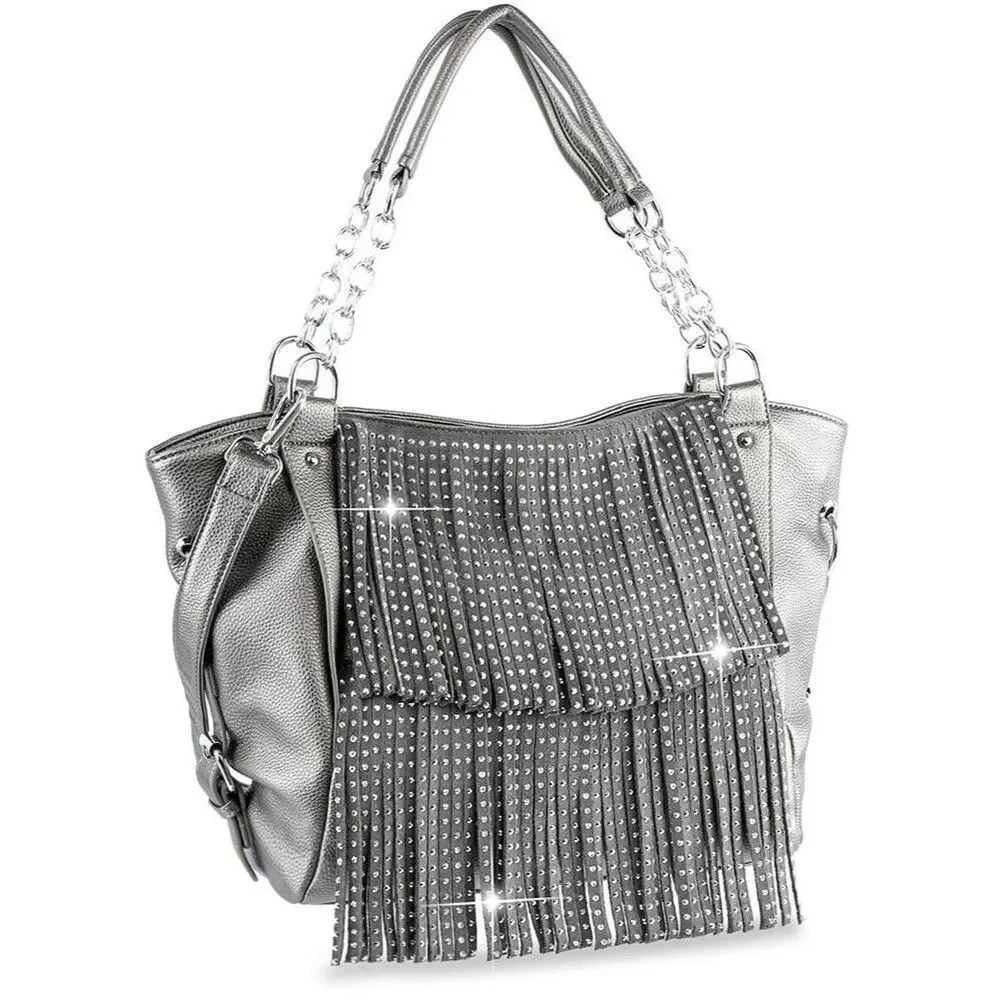 Silver Sparkling Purses for Women Evening Handbag Bling Shiny Shoulder Bag